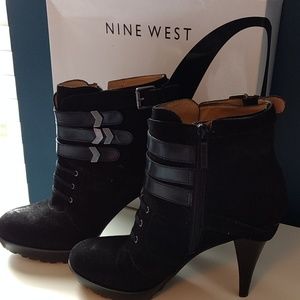 Nine West suede "biker chic" booties.
